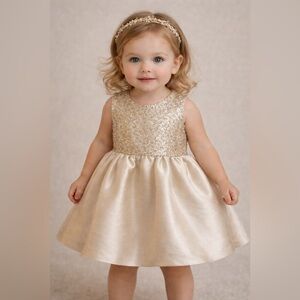 Florence Fancy: Gold sequin dress. Size 2